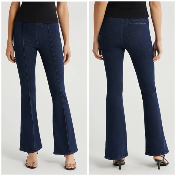 FRAME Jetset Crop Mini-Boot Pintuck Organic Cotton-Blend Jeans - 2 - Picture 1 of 13